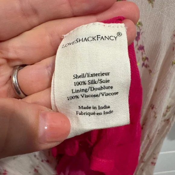 NWT Loveshackfancy white pink beaded ombré Zaria gown - Picture 7 of 8